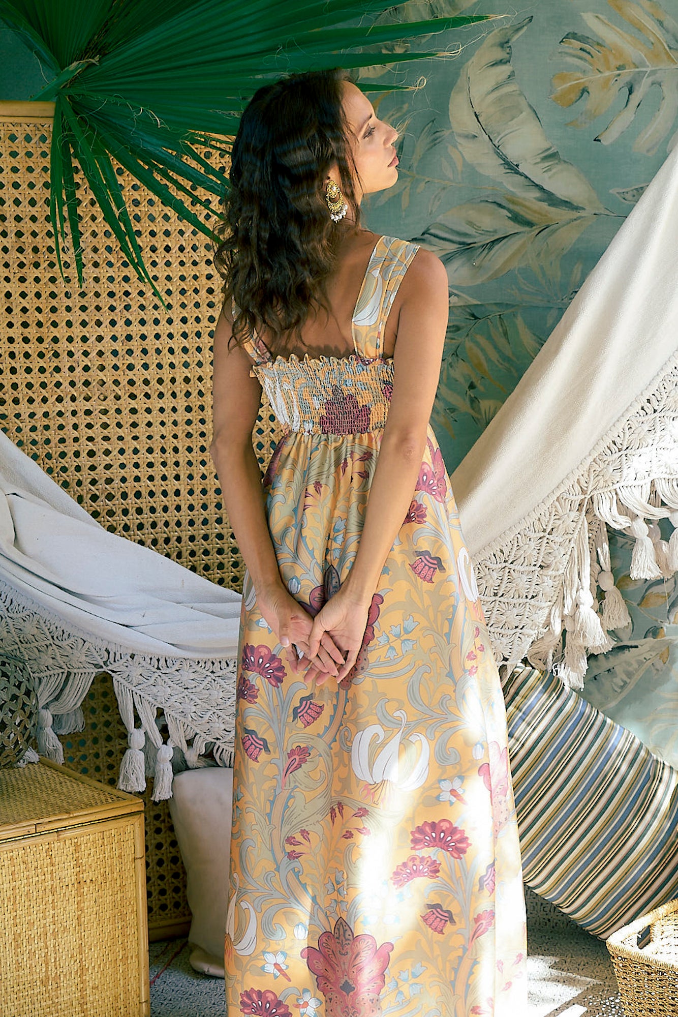 Vestido largo hasta los tobillos Guardián de los Yaruymales, de la colección primavera-verano de Bomara