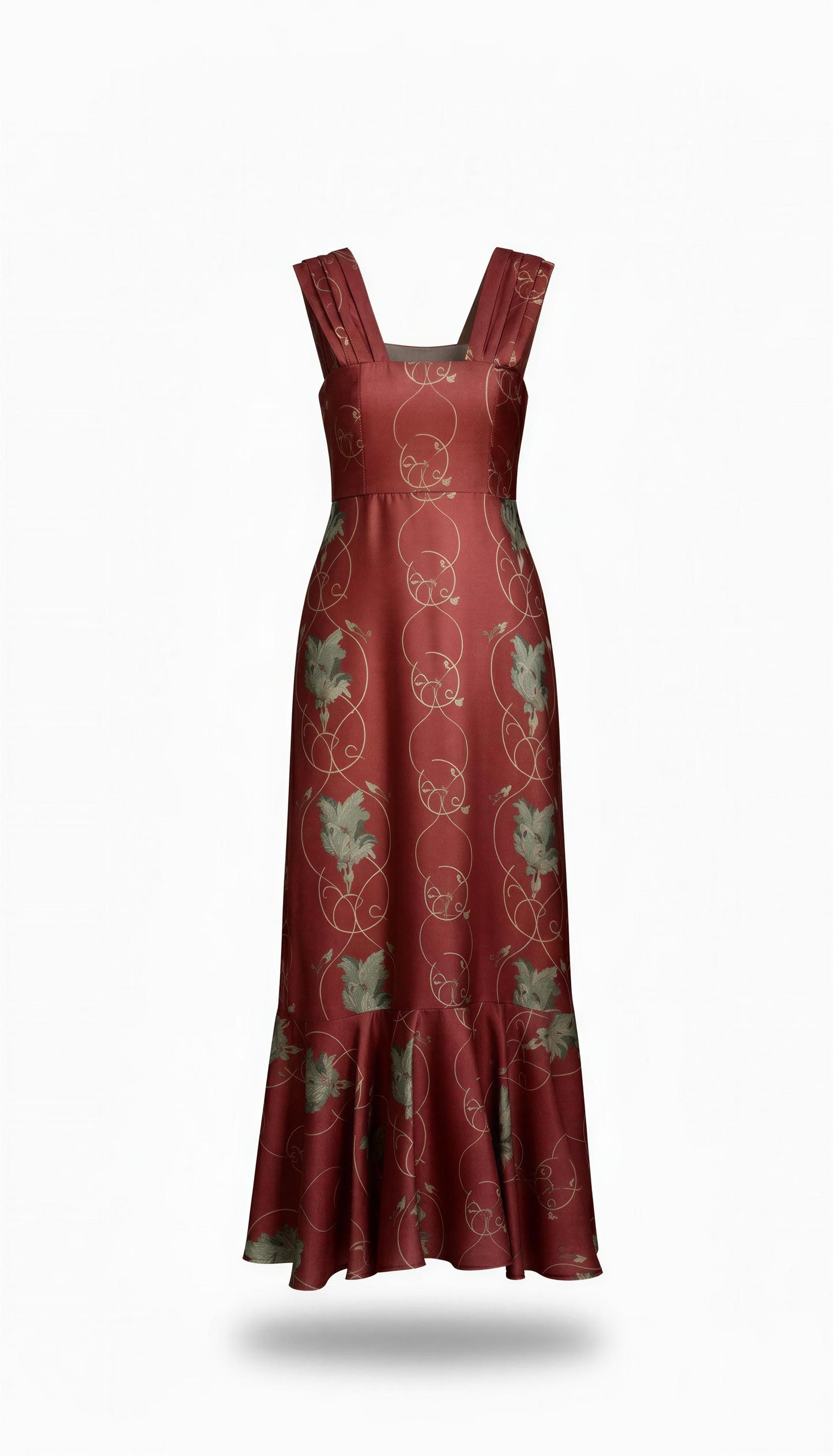 Vestido Sedas del Valle burdeos