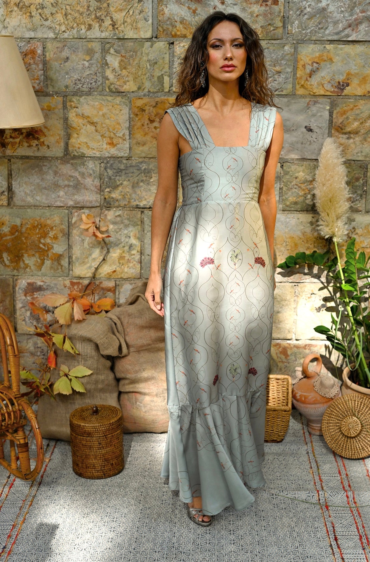 Vestido Sedas del Valle Azul celeste