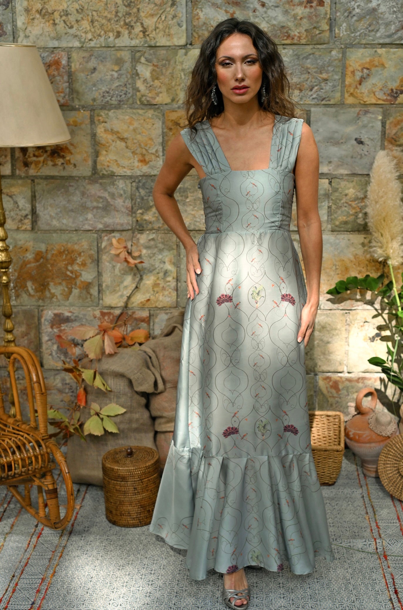 Vestido Sedas del Valle Azul celeste
