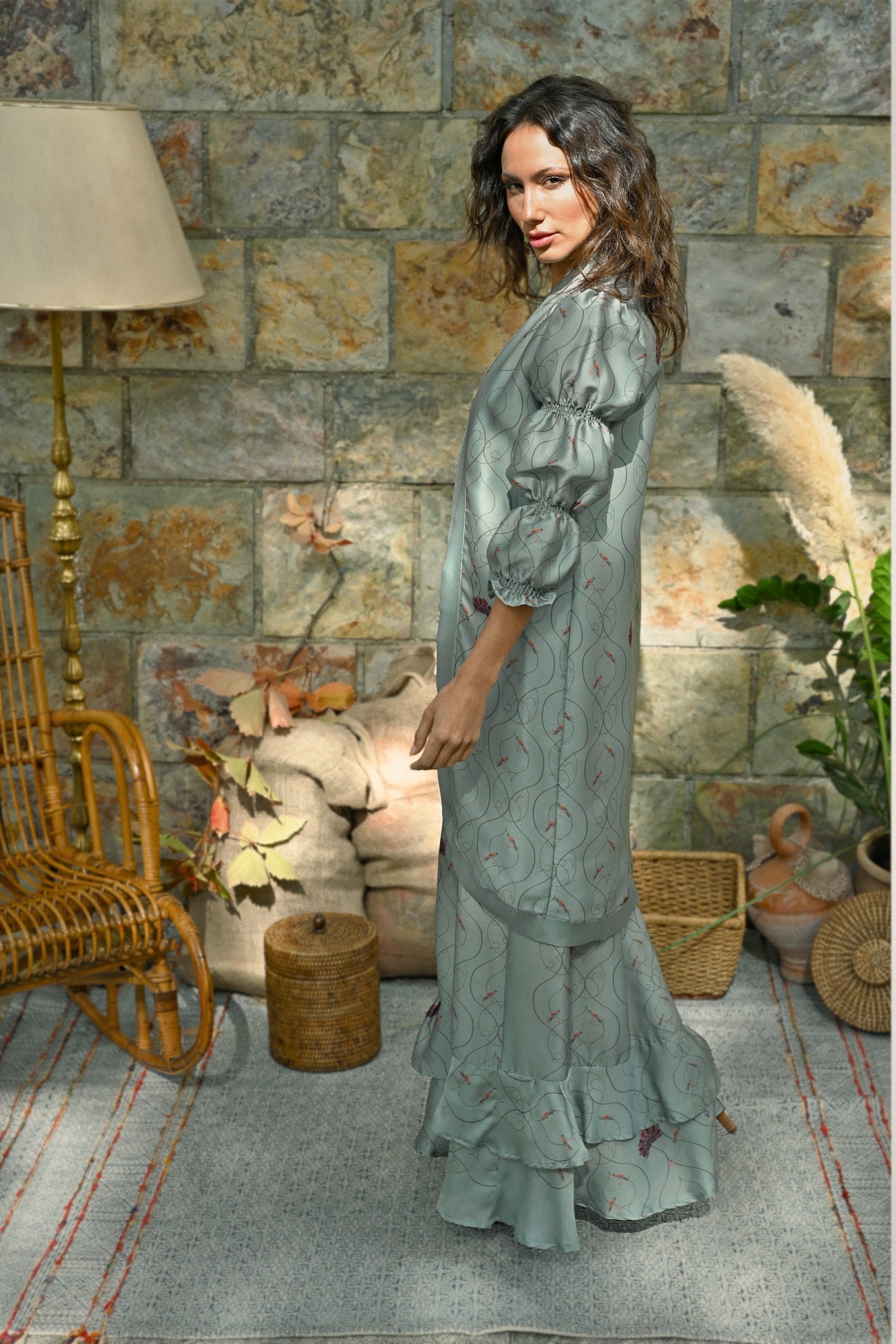 Kimono Susurro en las Alturas Azul celeste