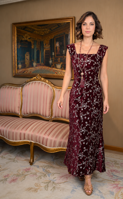Vestido Ave Encantada Burdeos