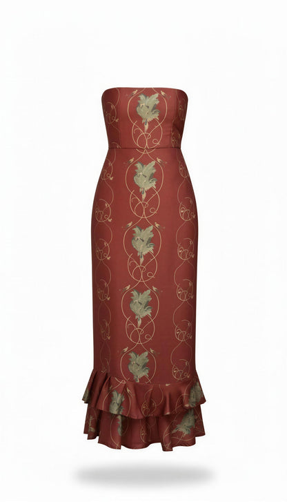 Vestido Susurro en las alturas burdeos