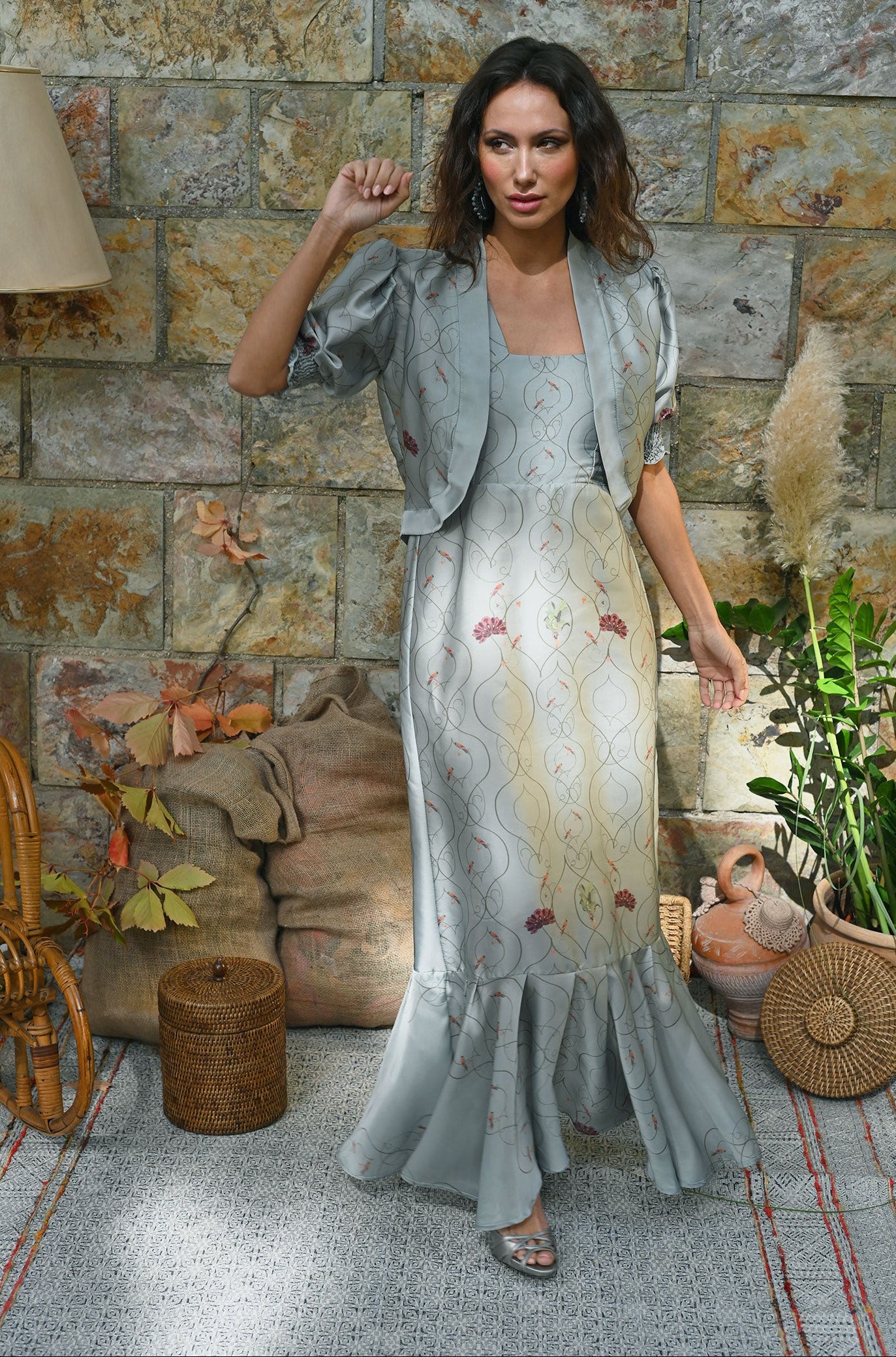 Kimono corto Brisa de Atardecer Azul celeste